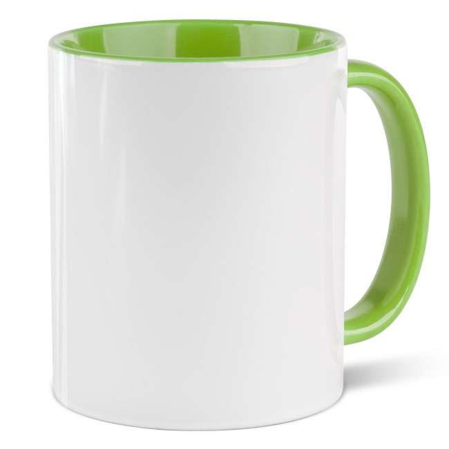 Farbige Tasse 300 ml - Innen &amp; Henkel Hellgr&uuml;n - ohne Druck