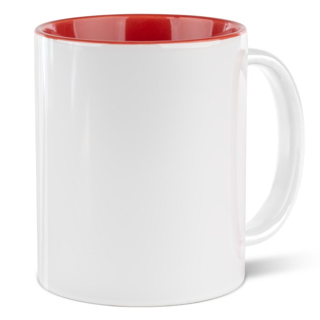 Farbige Tasse 300 ml - Innen Rot - ohne Druck