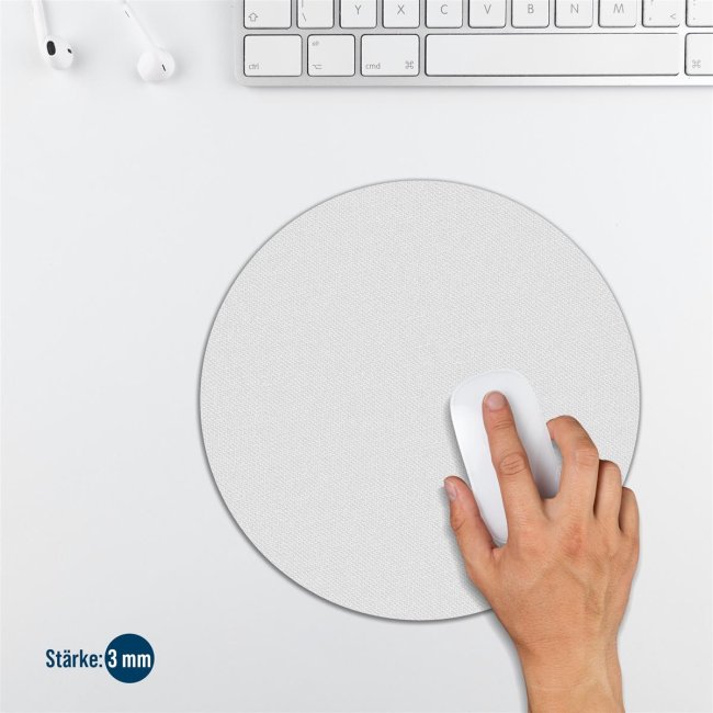 Mousepad rund &Oslash; 19 cm - 3 mm stark - ohne Druck