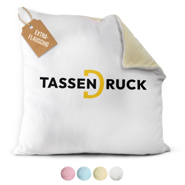 Fotokissen - 40 x 40 cm - flauschig - 4 verschiedene Farben