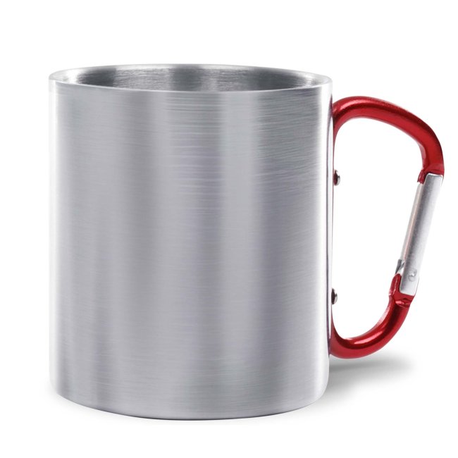 Karabinertasse aus Edelstahl - 280 ml - ohne Druck