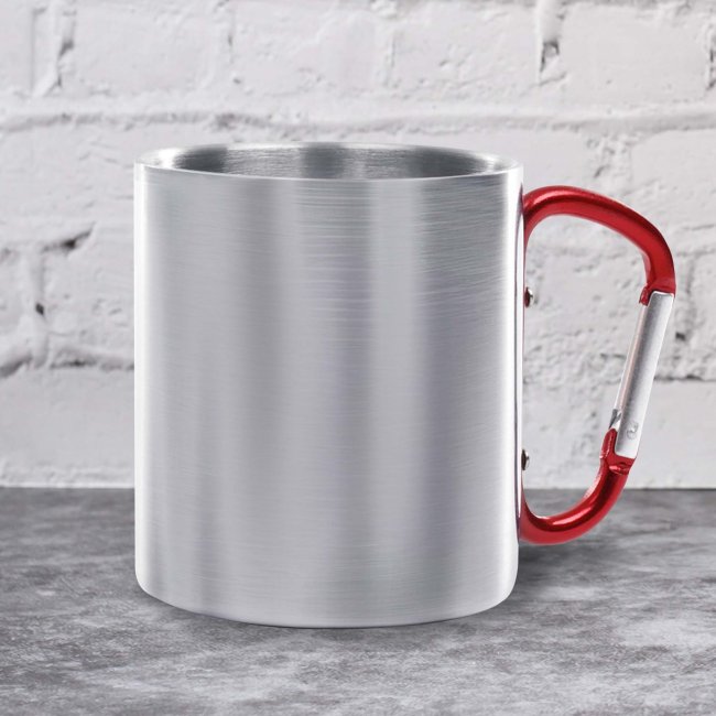 Karabinertasse aus Edelstahl - 280 ml - ohne Druck