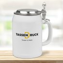Bierkrug aus Keramik - 500 ml - mit Deckel - 2 Farben