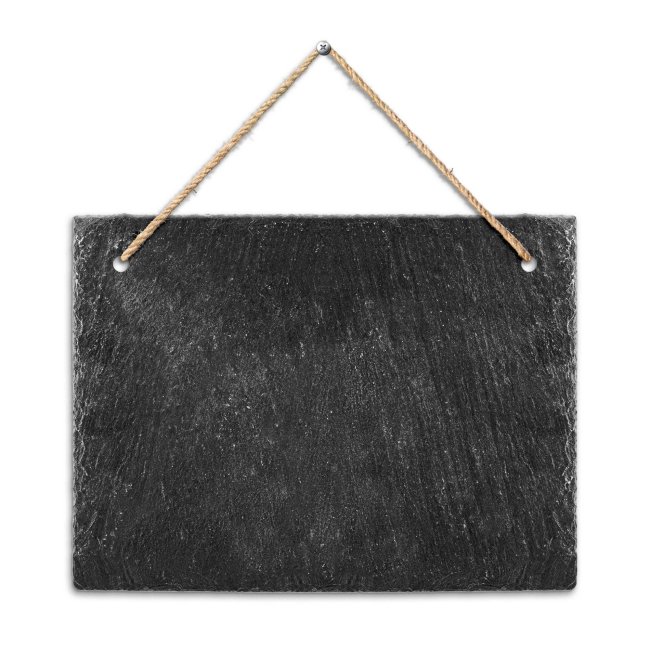 Schiefertafel - Querformat - 15 x 20 cm - mit 2 Vorbohrungen - ohne Druck