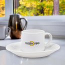 Espresso Tasse aus Keramik - Henkel rund - mit Teller -...