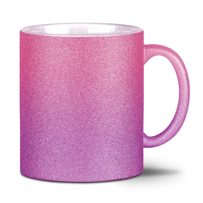 Glitzertasse aus Keramik - Rosa-Pink - 300 ml - ohne Druck