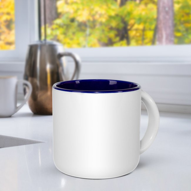 Kaffee-Pott 400 ml - Innen Dunkelblau - ohne Druck