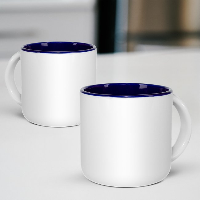 Kaffee-Pott 400 ml - Innen Dunkelblau - ohne Druck