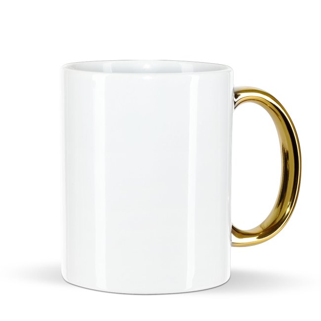 Keramiktasse mit Goldhenkel - 300 ml - ohne Druck