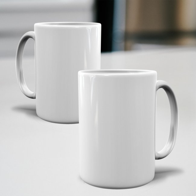 Tasse Jumbo - Keramik - Wei&szlig; - ohne Druck