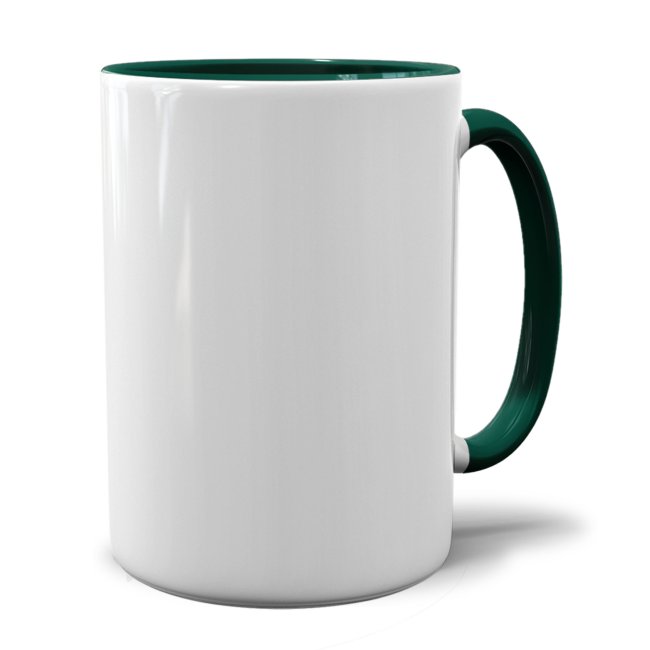 Tasse Jumbo - Keramik - Innen &amp; Henkel Dunkelgr&uuml;n - ohne Druck