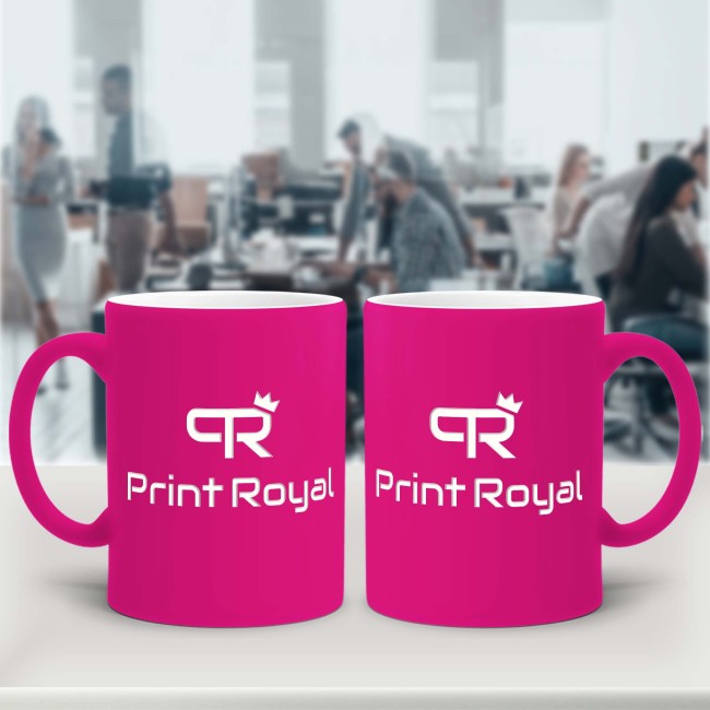 Neon-Tasse - 300 ml - Neon Pink - inkl. Veredlung