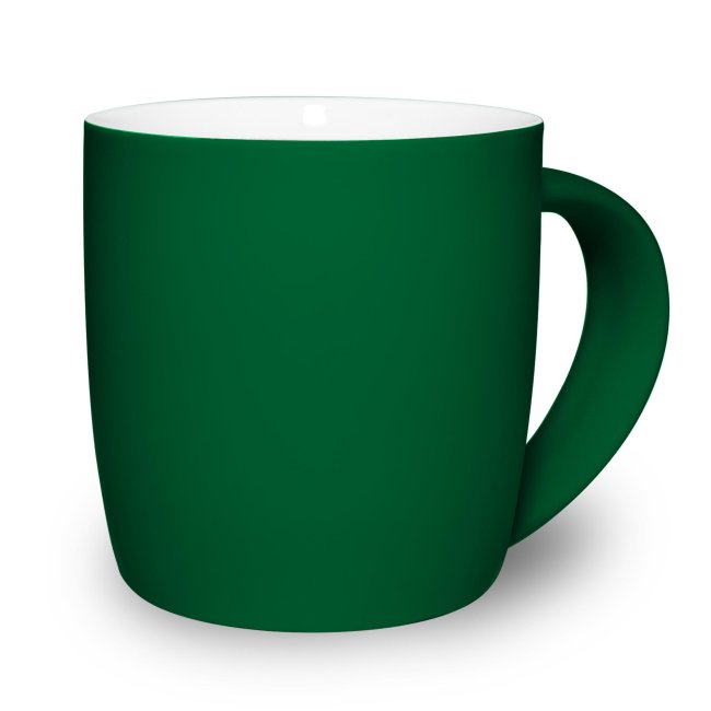 Gummierte Porzellan Tasse - 300 ml - Gr&uuml;n - ohne Veredlung