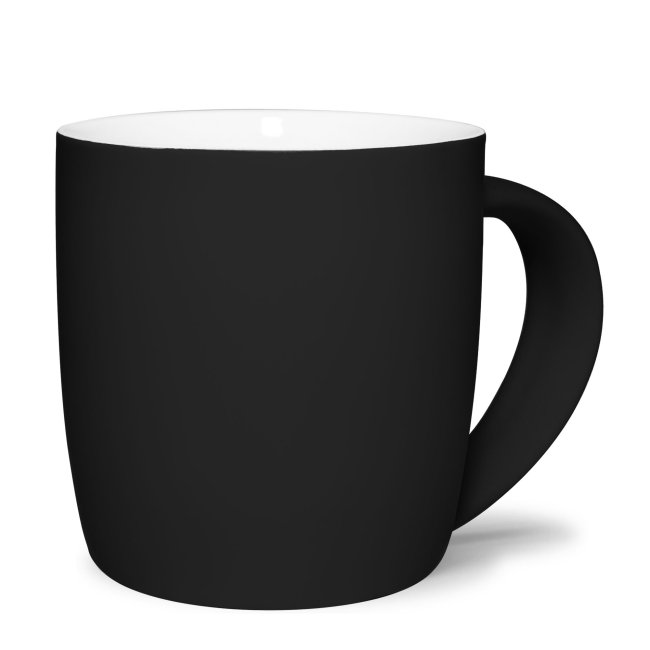 Gummierte Porzellan Tasse - 300 ml - Schwarz - ohne Veredlung